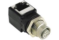 21033814401 HARTING Right Angle 4 Pole M12 Socket to 8 Pole RJ45 Socket Adapter