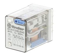 553490480040 Finder Plug In Power Relay, 48V dc Coil, 7A Switching Current, 4PDT