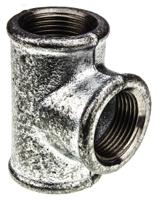 770130206 Georg Fischer Galvanised Malleable Iron Fitting Tee, Female BSPP 1in to Female BSPP 1in to Female BSPP 1in