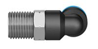 qsl-18-4 Festo QS Series Elbow Threaded Adaptor, R 1/8 Male to Push In 4 mm, Threaded-to-Tube Connection Style, 153045