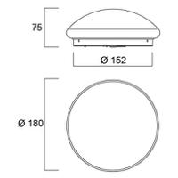 43496 Sylvania Circular LED Bulkhead Light, 6 W, 240 V, , Lamp Supplied, IP54, SYLCIRCLE