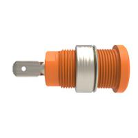 rs-seb-7077-ni-or Schutzinger Orange Female Banana Connector, 4 mm Connector, Tab Termination, 24A, 1kV, Nickel Plating