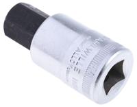 03050017 STAHLWILLE 1/2 in Drive Bit Socket, Hex Bit, 17mm, 60 mm Overall Length