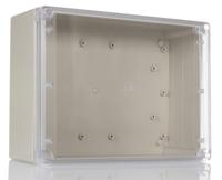 rp1465c Hammond RP Series Light Grey ABS General Purpose Enclosure, IP65, Clear Lid, 220 x 165 x 85mm