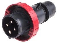 218ex1636 Scame IP66 Red Cable Mount 3P + E Industrial Power Plug, Rated At 16A, 415 V