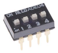 ade0404 TE Connectivity 4 Way Through Hole DIP Switch 4PST
