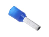 458-780 RS PRO Insulated Crimp Bootlace Ferrule, 8mm Pin Length, 2.2mm Pin Diameter, 2.5mm² Wire Size, Blue