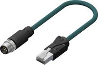 201-7194 RS PRO, 5m Cat5e, Teal M12 to Male RJ45 Male Shielded, Terminated PUR Sheath