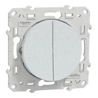 s510214 Schneider Electric White Rocker Switch, 2 Way, 2 Gang, Odace