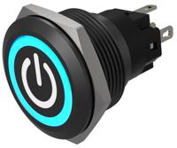 82-69511124b002 EAO Series 82 Series Illuminated Push Button Switch, Momentary, Flush Mount, 22mm Cutout, SPST, SPST, Blue LED, 24V,