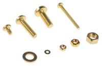 100-282 RS PRO Brass 2061 Piece Slot Drive Screw/Bolt, Nut & Washer Kit