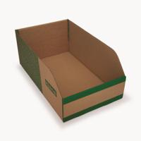 b5030 Kbins Cardboard Recycle Bin, 500mm x 300mm x 200mm, Green, White