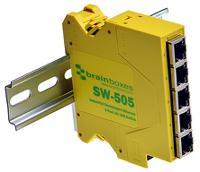 sw-505 Brainboxes DIN Rail Mount Industrial Ethernet Switch, 5 RJ45 Ports