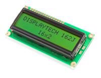 162j-bc-bw Displaytech 162J BC BW 162J Alphanumeric LCD Display, Yellow-Green on, 2 Rows by 16 Characters, Transflective