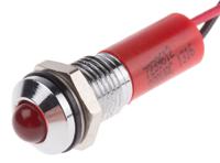 723-9612 RS PRO Red Panel Mount Indicator, 220V ac, 8mm Mounting Hole Size, Lead Wires Termination, IP67