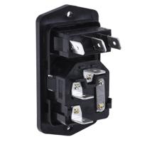 bva01z000002 Bulgin C14 Panel Mount IEC Connector Male, 10A, 250 V, Fuse Size 5 x 20mm
