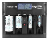 1001-0018-uk-520 Ansmann Powerline 5 Pro Battery Charger For NiCd, NiMH 9V, AA, AAA, C, D 4 Cell with AUS, EU, UK, USA plug