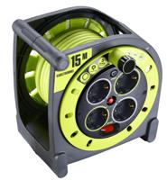 889-2497 RS PRO 15m 4 Socket Type F - German Schuko Cable Reel Open Reel, 240 V