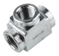 fz1612 Enerpac Hydraulic Tee Threaded Adapter FZ1612, Connector A NPTF 3/8 Female Connector B NPTF 3/8 Female