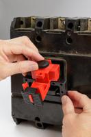 taglock-oversized-circt-brkr-lo-ea Brady Red 1-Lock Polypropylene Fibreglass Reinforced Nylon Circuit Breaker Switch Lockouts, 7.14mm Shackle