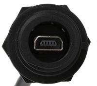 px0456 Bulgin USB 2.0, Male Mini USB AB to Female 6 Pin Socket, 100mm