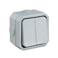 psw2g2w Powerbreaker Grey Weatherproof Switch, 2 Gang, PSW2G2W