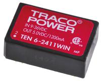 ten-6-2411win TRACOPOWER TEN 6WIN DC-DC Converter, 5V dc/ 1.2A Output, 9 → 36 V dc Input, 6W, Through Hole, +85°C Max Temp