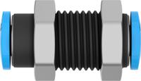 qsms-4 Festo QSMS Series Bulkhead Tube-to-Tube Adaptor, Push In 4 mm to Push In 4 mm, Tube-to-Tube Connection Style, 153376