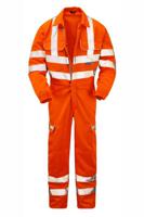 pr339-s PULSAR Orange Reusable Hi Vis Overalls, S