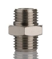 176-0986 RS PRO Brass Pipe Fitting, Straight Threaded Nipple, Male BSPP 1/4in to Male BSPP 1/4in