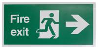 146-375 Vinyl Polyester Fire Exit Right, Fire Exit, English, Exit Sign