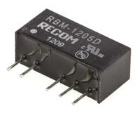 rbm-1205d Recom RBM DC-DC Converter, ±5V dc/ ±100mA Output, 10.8 → 13.2 V dc Input, 1W, Through Hole, +85°C Max Temp -40°C
