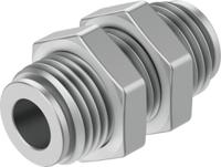 npqh-h-q8-e-p10 Festo NPQH Series Bulkhead Tube-to-Tube Adaptor, Push In 8 mm to Push In 8 mm, Tube-to-Tube Connection Style, 578301