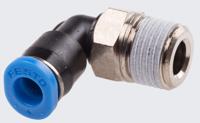 qsml-18-4 Festo QS Series Elbow Threaded Adaptor, R 1/8 Male to Push In 4 mm, Threaded-to-Tube Connection Style, 153334