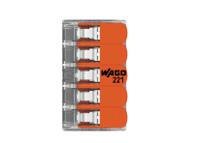 221-615 WAGO 221 Series Lever Connector, 5-Way, 41A, 20 → 10 AWG Wire, Cage Clamp Termination