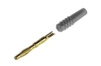 222618-28 Staubli Grey Male Banana Plug, 2mm Connector, Solder Termination, 10A, 30 V, 60V dc, Gold Plating