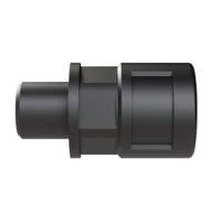 bvnd-m120gt Straight Connector, Conduit Fitting, 10mm Nominal Size, M12, Polyamide 6, Black