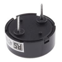457-011 RS PRO 78dB Through Hole Continuous External Piezo Buzzer, 17 (Dia.) x 7mm, 1V ac Min, 30V ac Max