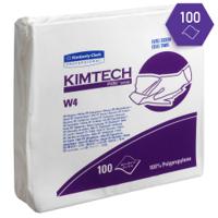 7605 KIMTECH Pure W4 Wipers  White Wipes for Clean Environments, Food Industry, Pharmaceutical, Dry Use, Bag of 100, 304