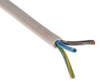 491-992 RS PRO 3183Y 1.5 mm² 3 Core Power Cable, H05VV-F, White PVC, 100m