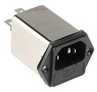 fn9260b-6-06 Schaffner 6A, 250 V ac Male Panel Mount IEC Inlet Filter FN9260B-6-06, Faston 2 Fuse