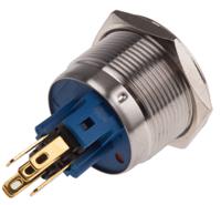 811-8544 RS PRO Illuminated Push Button Switch, Momentary, Panel Mount, 22mm Cutout, SPDT, Red LED, 250V ac, IP65, IP67