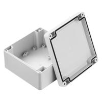 186-2279 RS PRO Grey Polycarbonate Enclosure, IP67, IK07, Grey Lid, 119.8 x 119.8 x 60.1mm