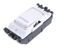 k4885p-whi MK Electric 2 Way White Rocker Switch Grid Module 10A, Logic Plus Series