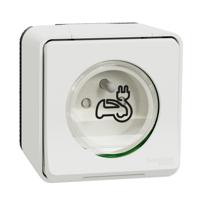mur39010 Schneider Electric Mureva Styl Grey, White 1 Gang EV Charging Socket, 2 Poles, 16A, French 2P, Indoor, Outdoor Use