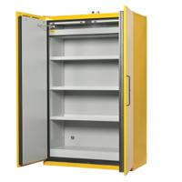 jcb22609yl Justrite Yellow Galvanised Steel Lockable 2 Door Flammable Cabinet, 2070mm x 1200mm x 600mm