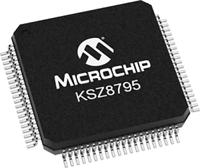 ksz8795clxic Microchip KSZ8795CLXIC, Ethernet Switch IC, 10/100Mbps GMII,RGMII,MII,RMII, 3.3 V, 80-Pin LQFP