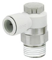 as1201f-u1032-04a SMC AS Series Threaded Speed Controller, UNF 10-32 Male Inlet Port x 4mm Tube Outlet Port
