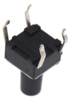 b3f-1070 Plunger Tactile Switch, SPST 50 mA @ 24 V dc 6.1mm Through Hole