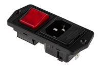 bva01z000011 Bulgin C14 Panel Mount IEC Connector Male, 10A, 250 V, Fuse Size 5 x 20mm
